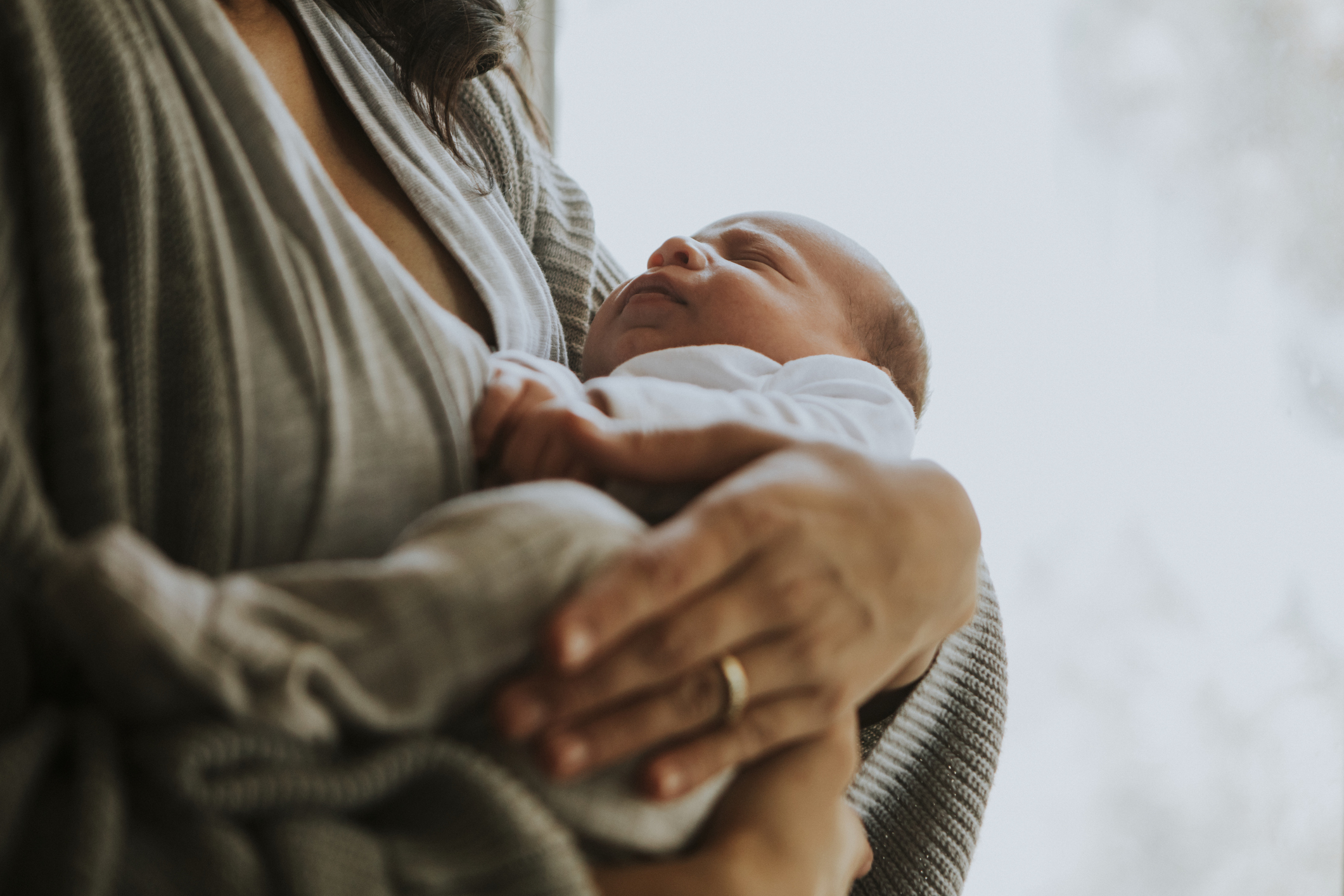 Mother holding her baby